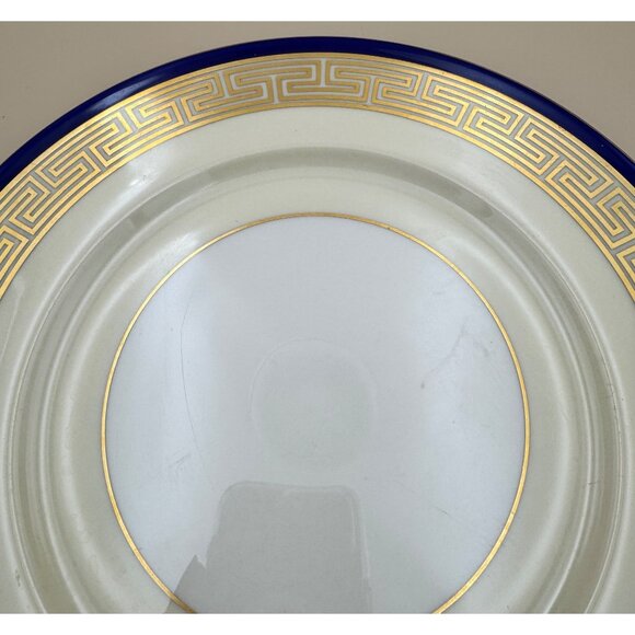 Lenox Etruscan Cobalt Blue Greek Key Dinner Plate 10 3/8" Gold Ivory China USA - Picture 3 of 9